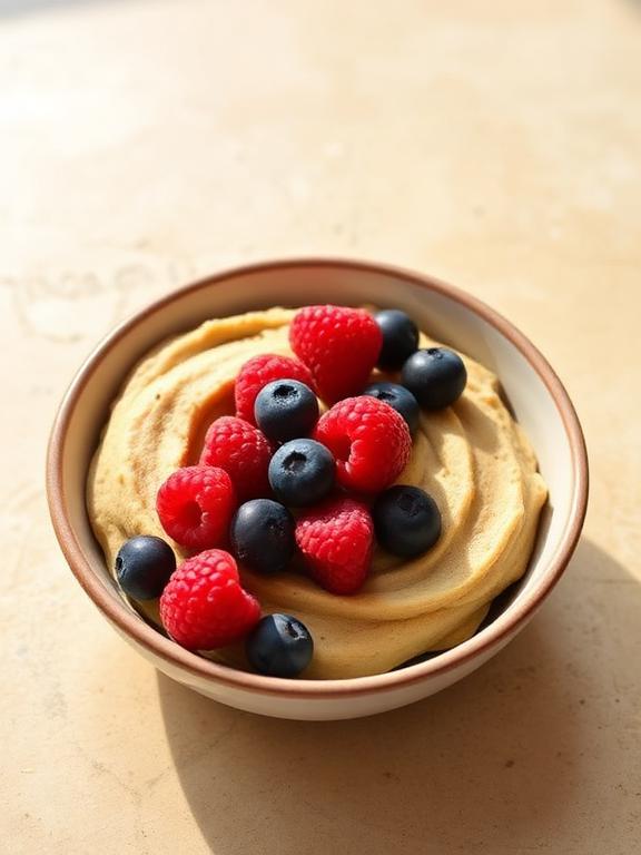 protein dough bowl with berries