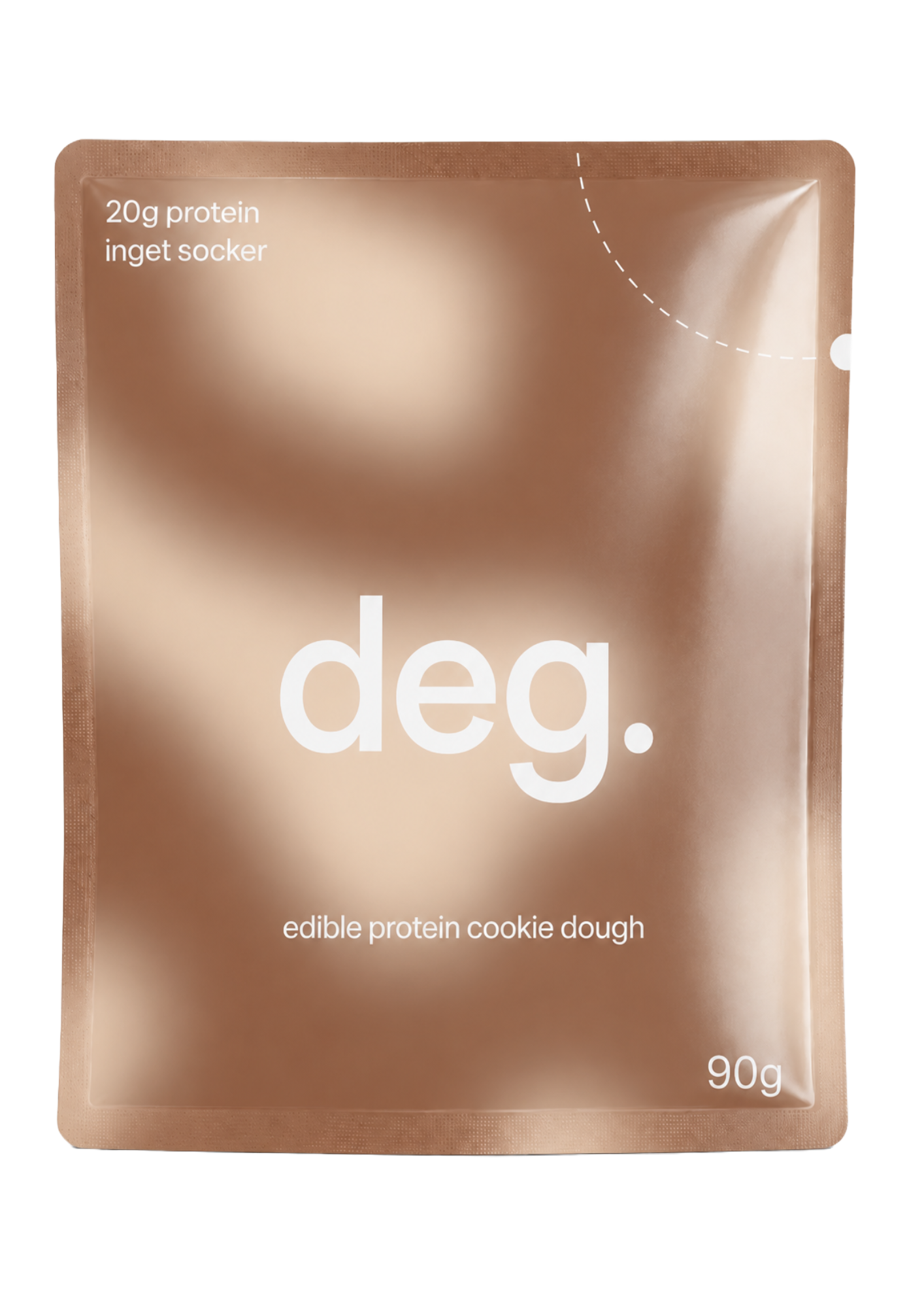 deg. edible protein cookie dough pouch, 90g, 20g protein